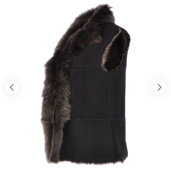 Ashwood Leather Reversible Toscana Suede Leather Gilet Black/Silver - Picture 3 of 10